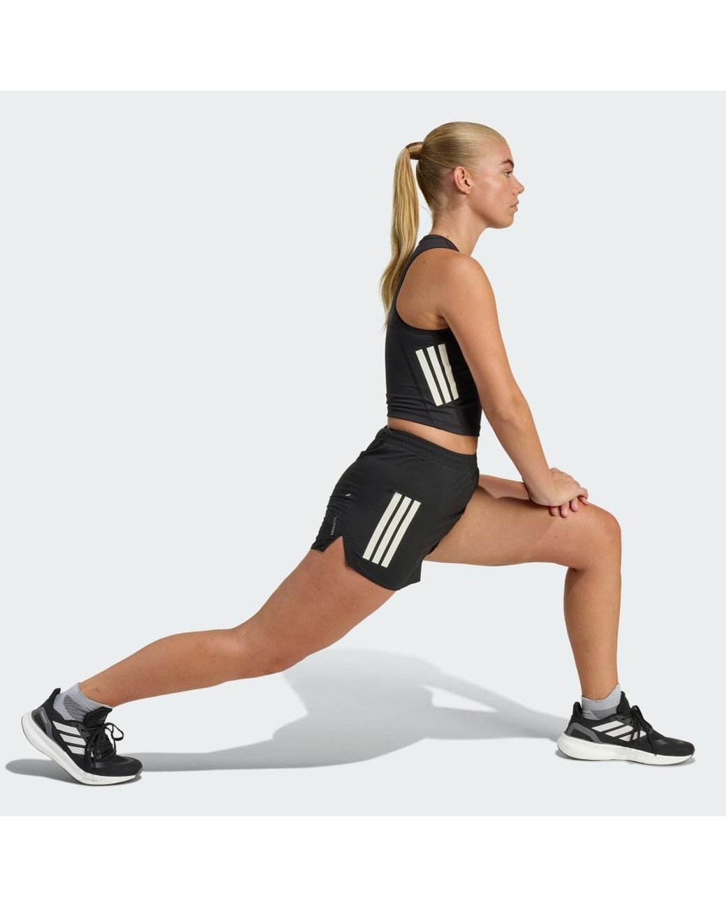 Adidas Black Adi365 Iconic Running Crop Tank Top