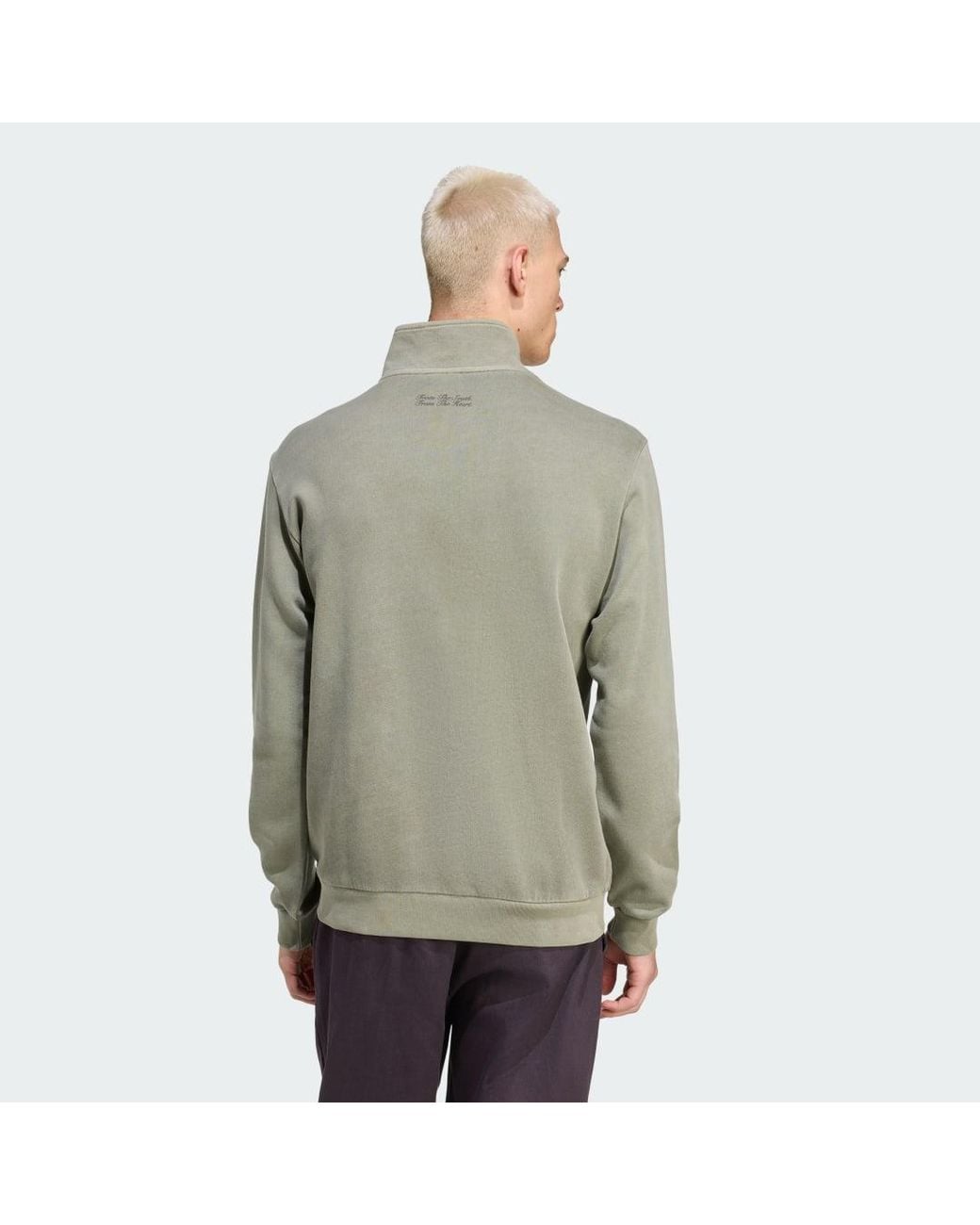Adidas Gray Fc Bayern Terrace Icons Half-Zip Top for men