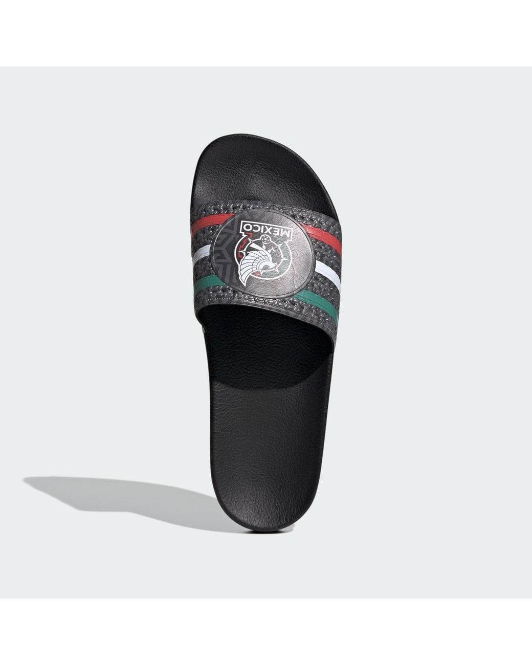 Adidas Blue Mexico Trefoil Slides