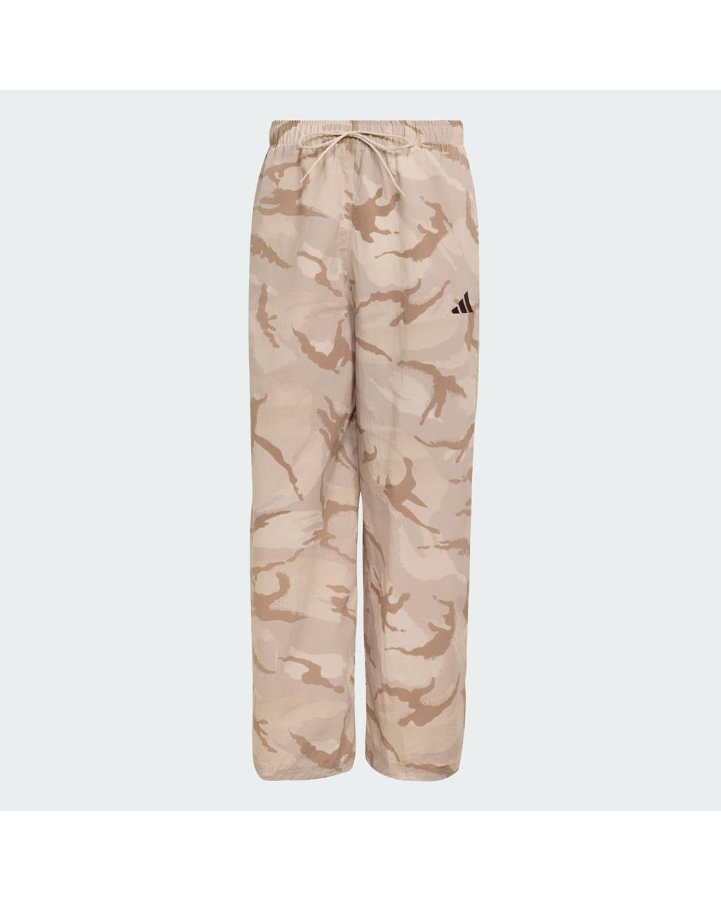 Adidas Natural Seasonal Essentials Camo Woven Parachute Tracksuit Bottoms for men