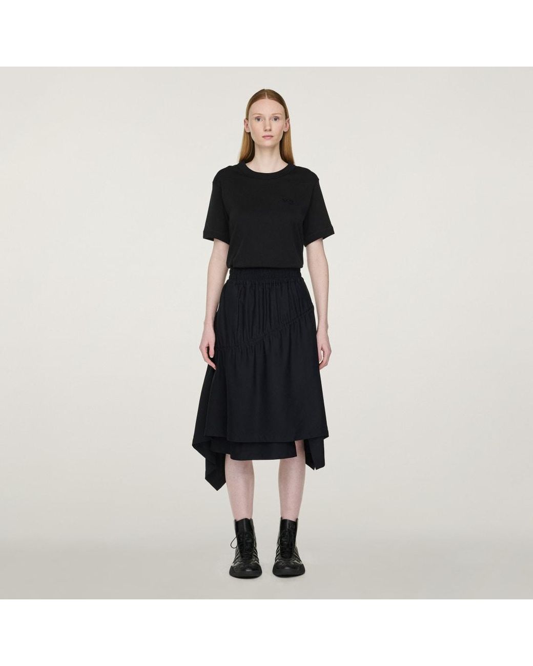 Adidas Black Y-3 Rayon Twill Skirt