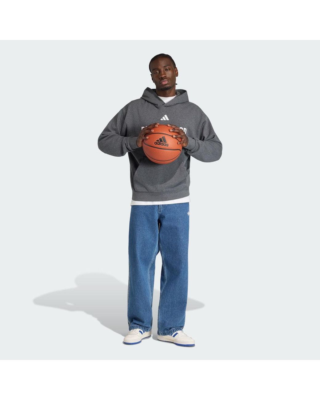 Adidas Gray Dbb Basketball Select Graphics Hoodie for men