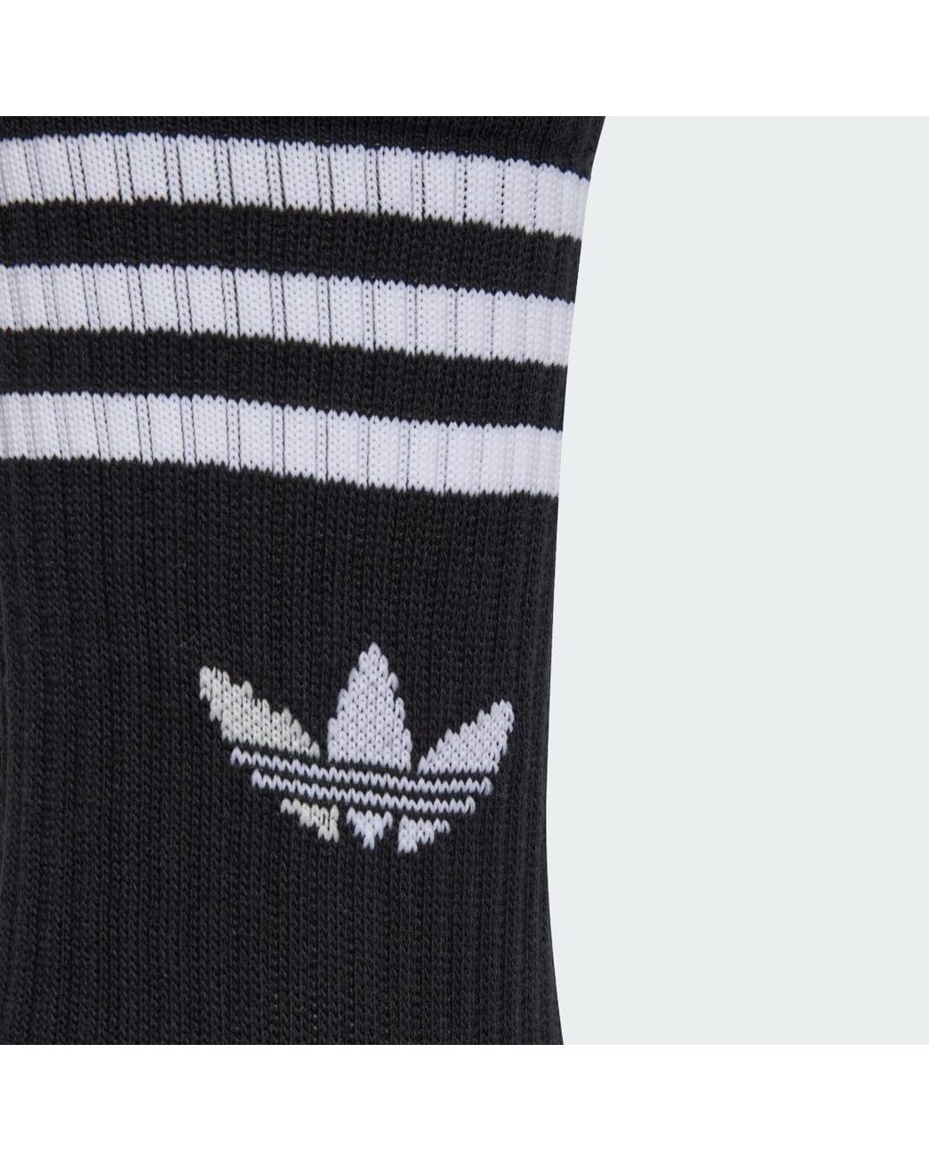 Adidas Black 3-Stripes Crew Socks 6 Pairs