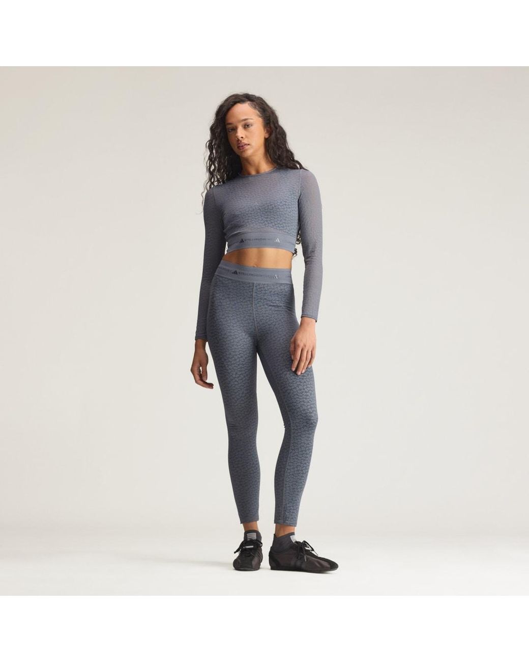 Adidas Originals Blue Asmc Longsleeve Lace Crop Top