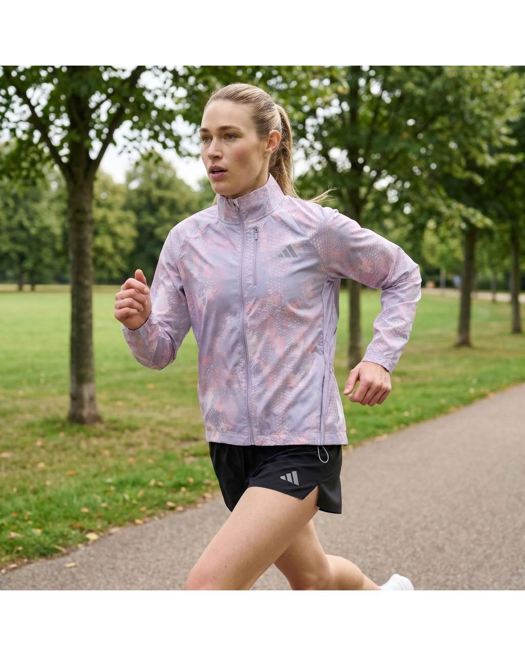 Adidas White Adi365 Running Animal Print Iconic Jacket
