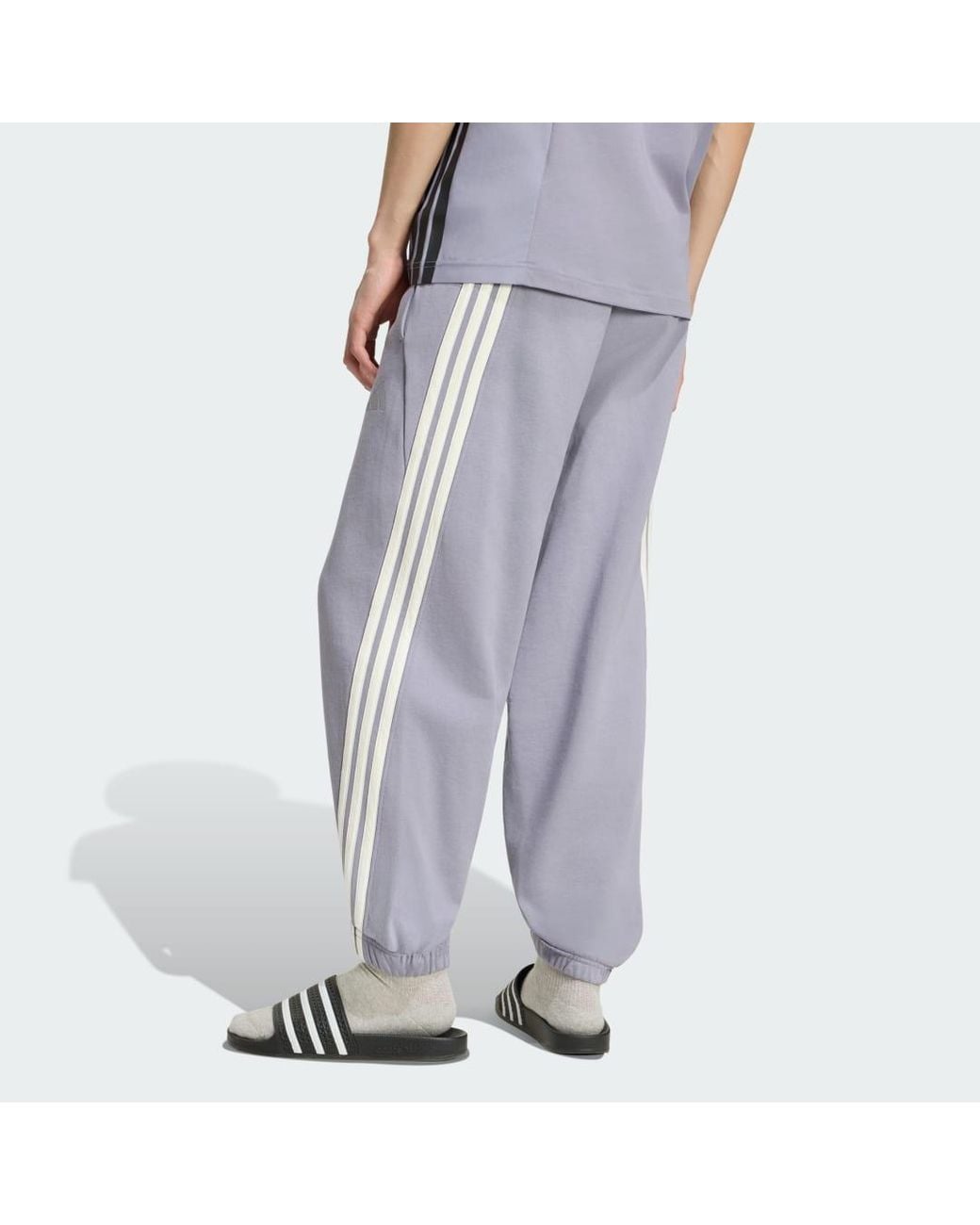 Adidas Gray Kit 3-Stripes Regular Cuffed Joggers for men