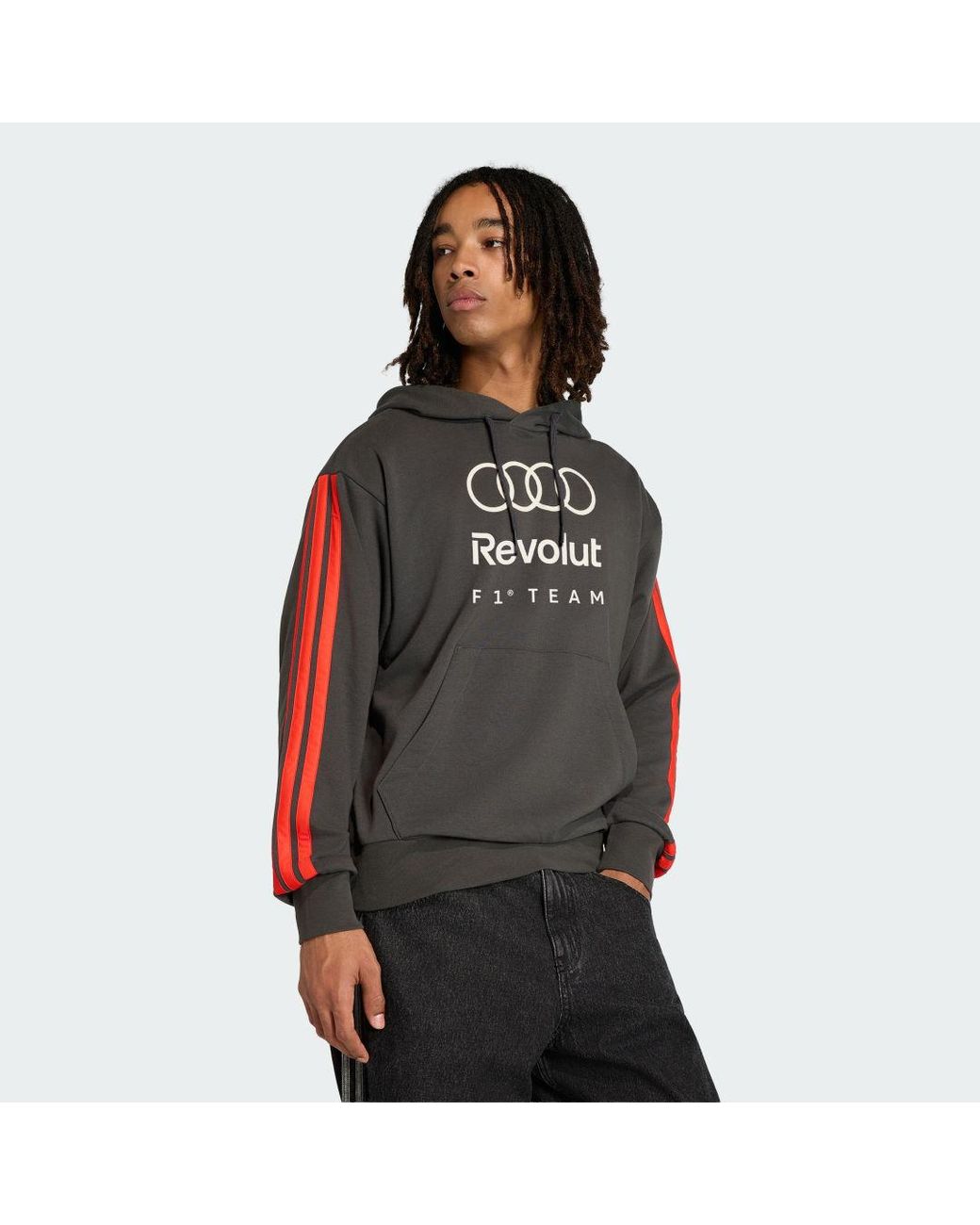 Adidas Black Audi Revolut F1 Team Dna French Terry Hoodie for men