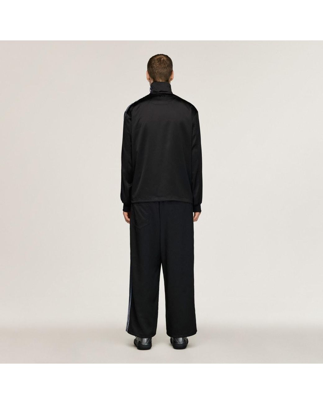 Adidas Black Y-3 Satin Gradient 3 Stripes Track Top