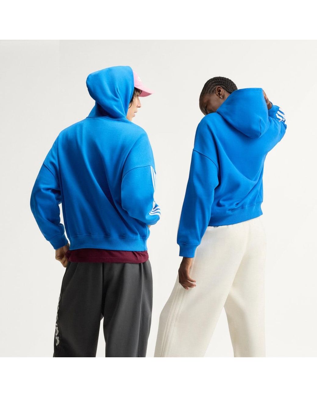 Adidas Blue Adisignature 3 Stripes Hoodie