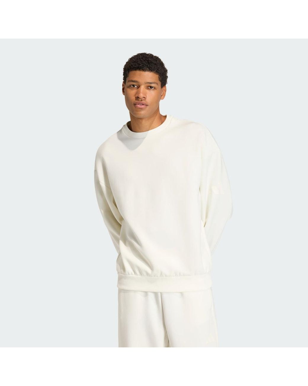 Adidas White Soft Lux Sweatshirt for men