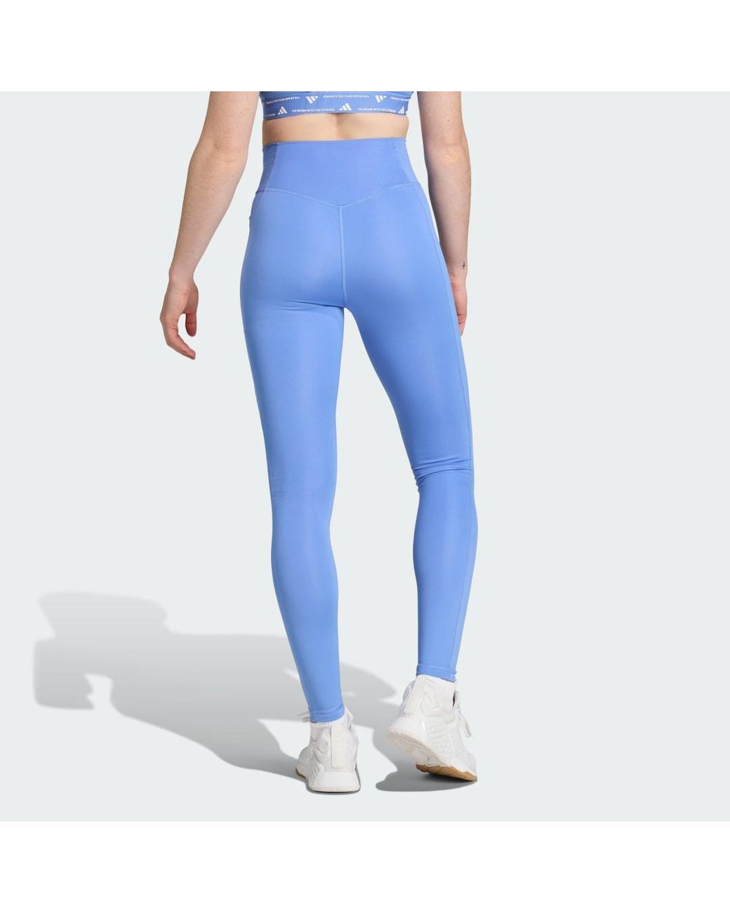 Adidas Blue Optimé Essentials Stash Pocket Full-Length Leggings
