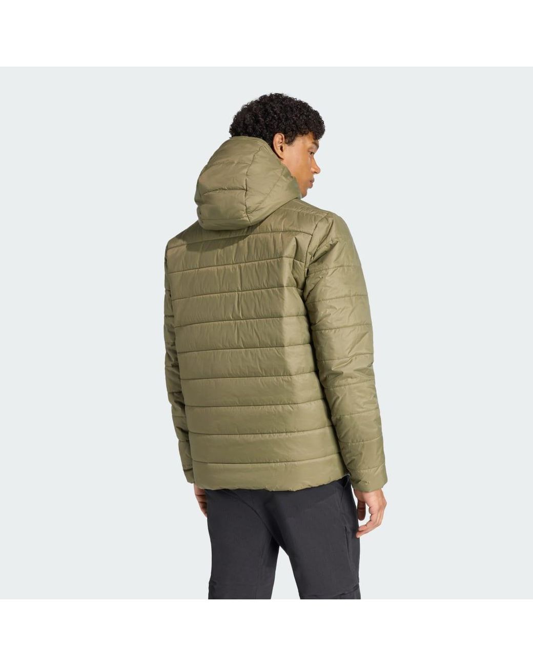 Adidas Green Terrex Multi Essentials Climawarm Insulated Hooded Jacket for men