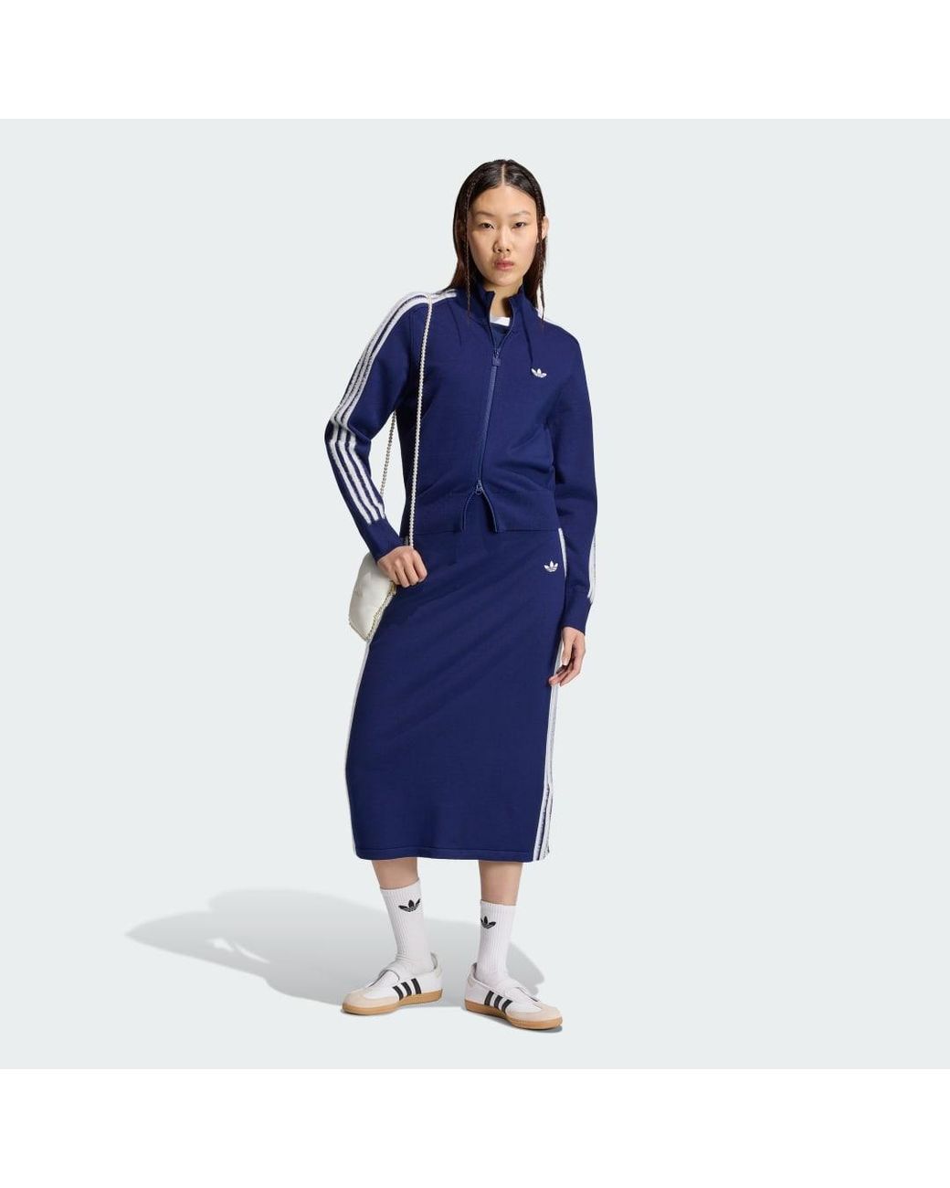 Adidas Blue Knitted Firebird Track Top