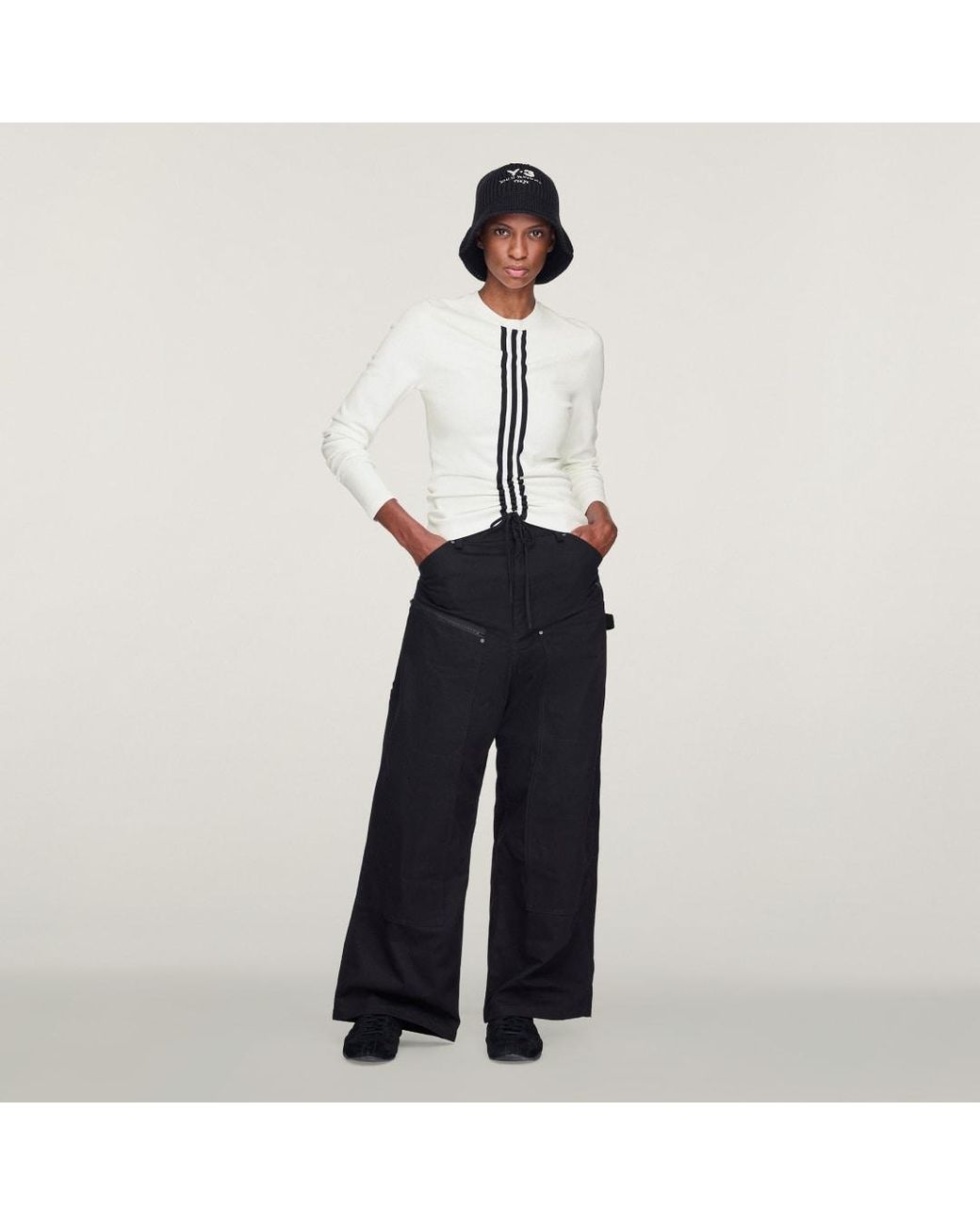 Adidas White Y-3 3-Stripes Long Sleeve Long-Sleeve Top