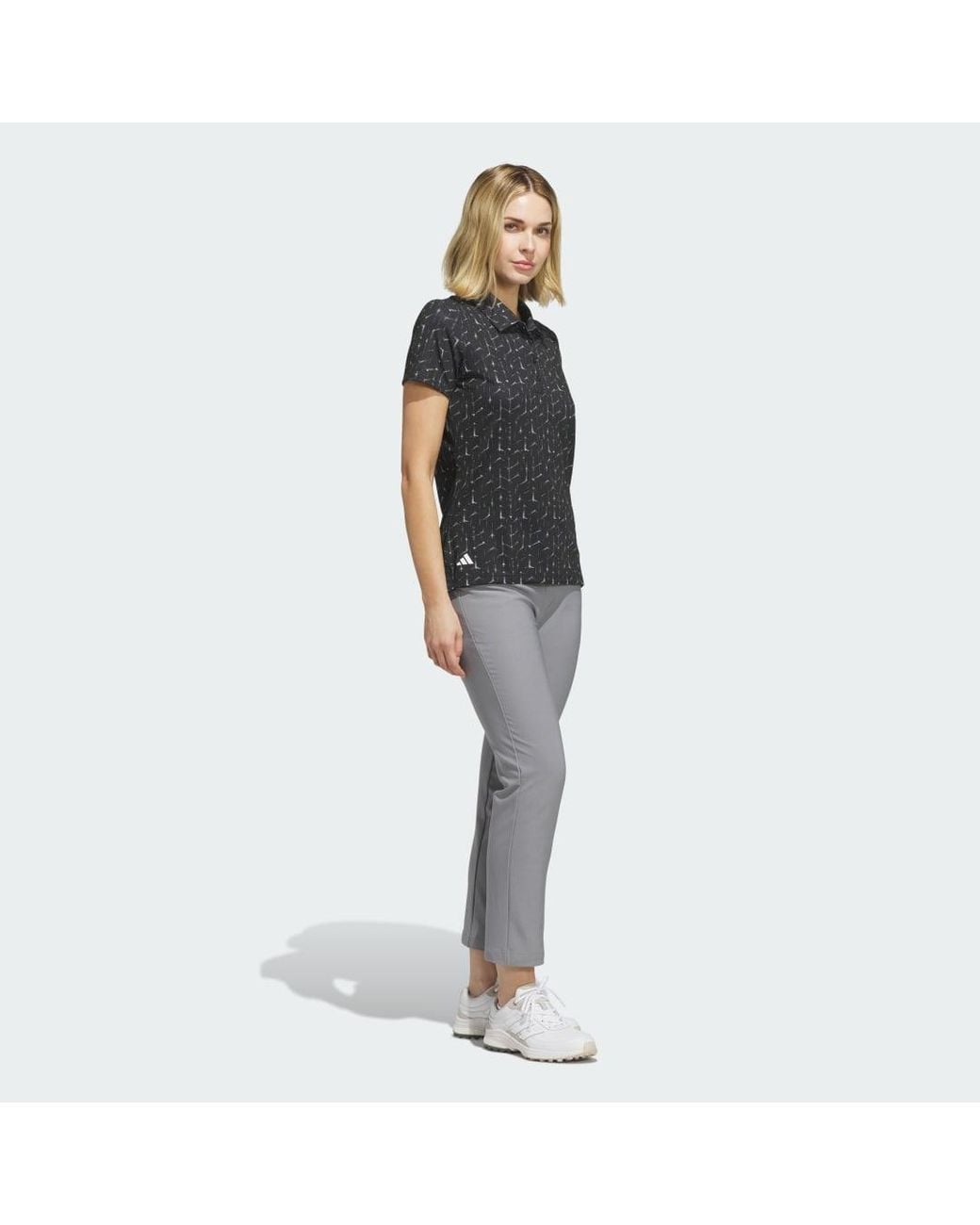 Adidas Black Performance Printed Polo Shirt