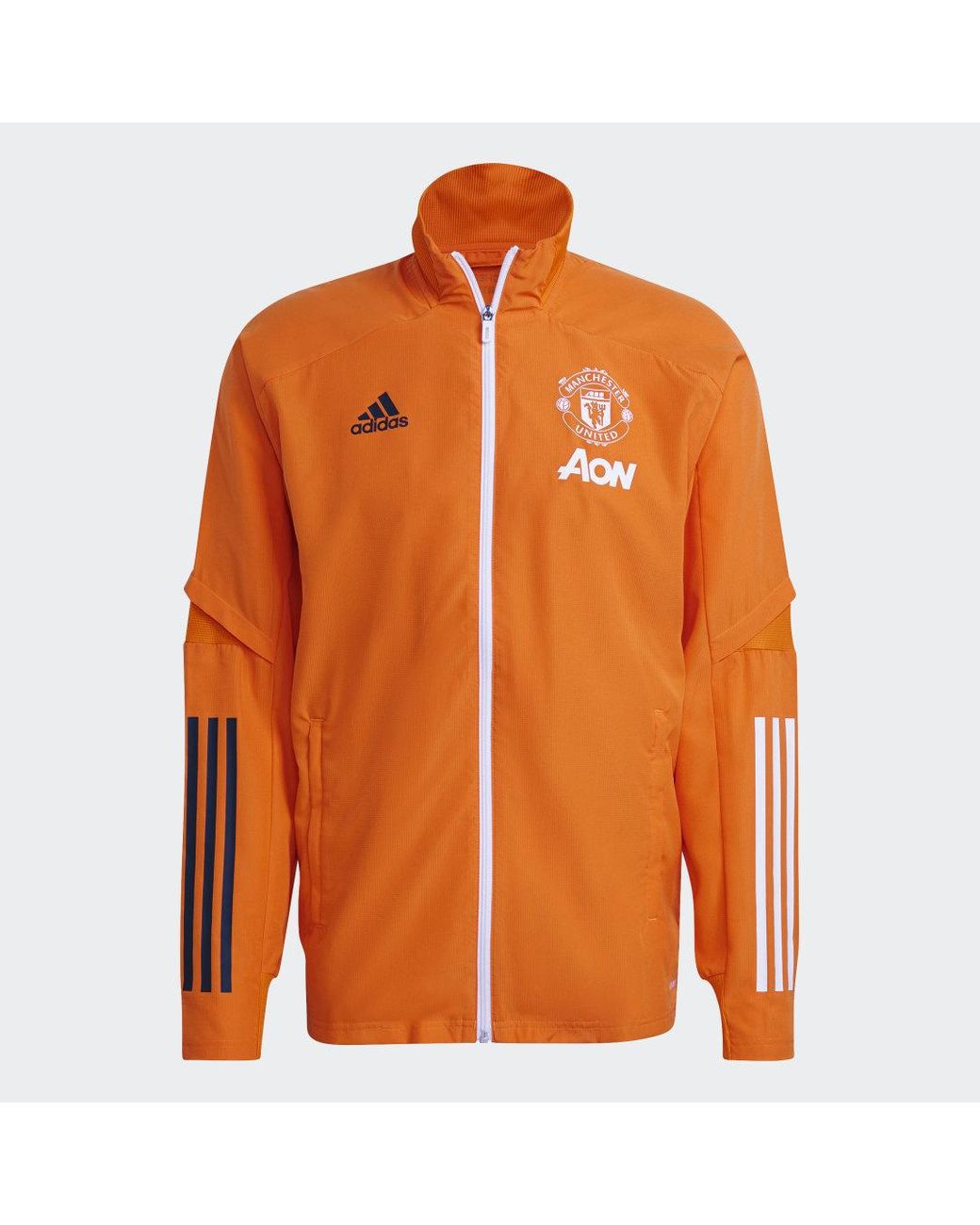 Veste de présentation Manchester United adidas pour homme en coloris Orange  | Lyst