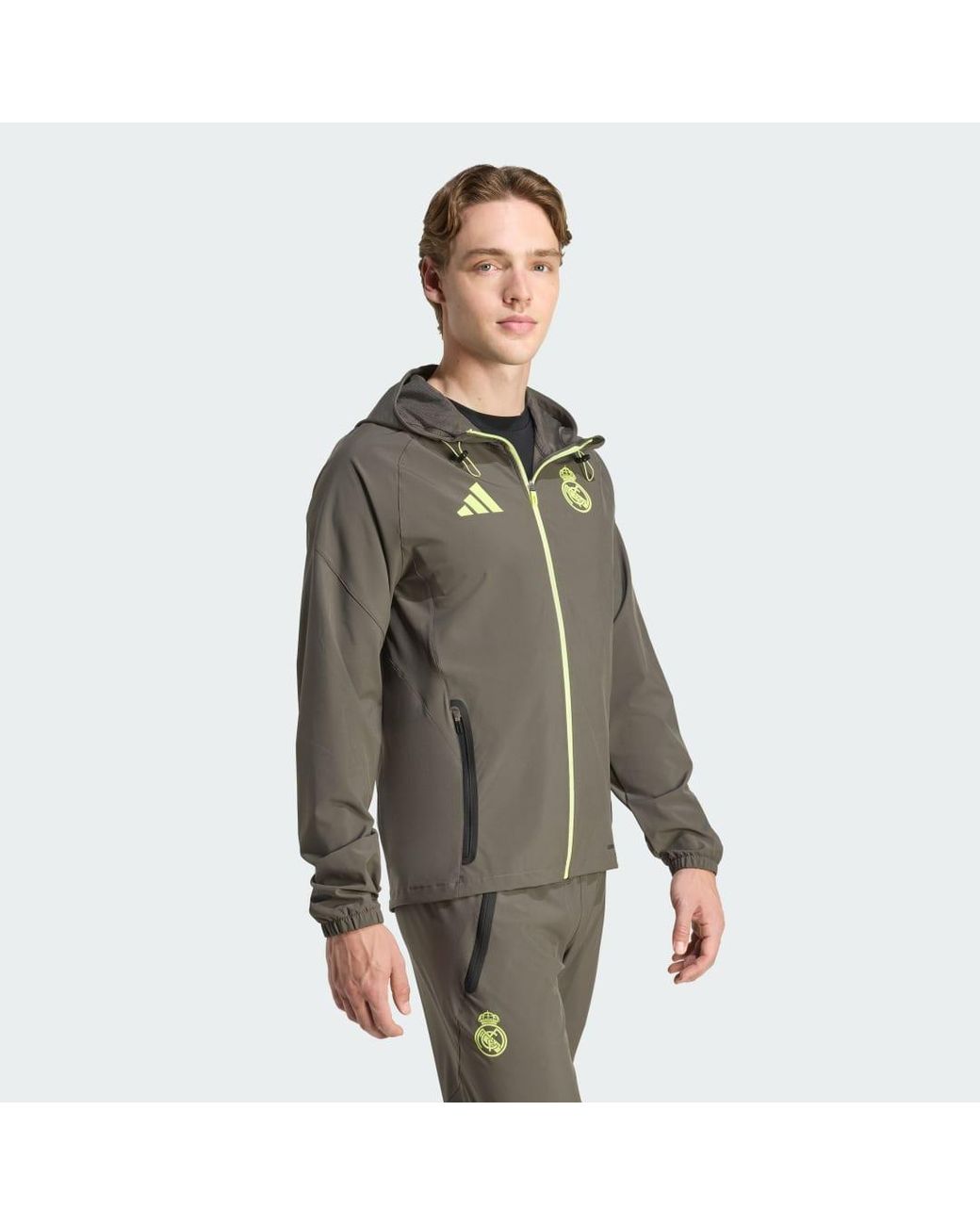 Adidas Real Madrid Tiro 25 Competition Vis Tech Travel Jacke in Gray für Herren