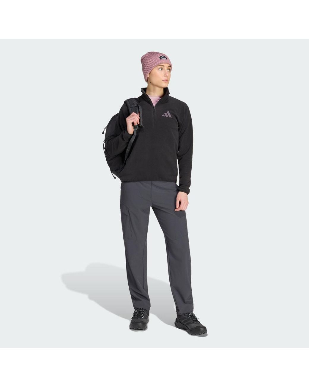 Adidas Black Terrex Multi Essentials Half Zip Fleece Jacket