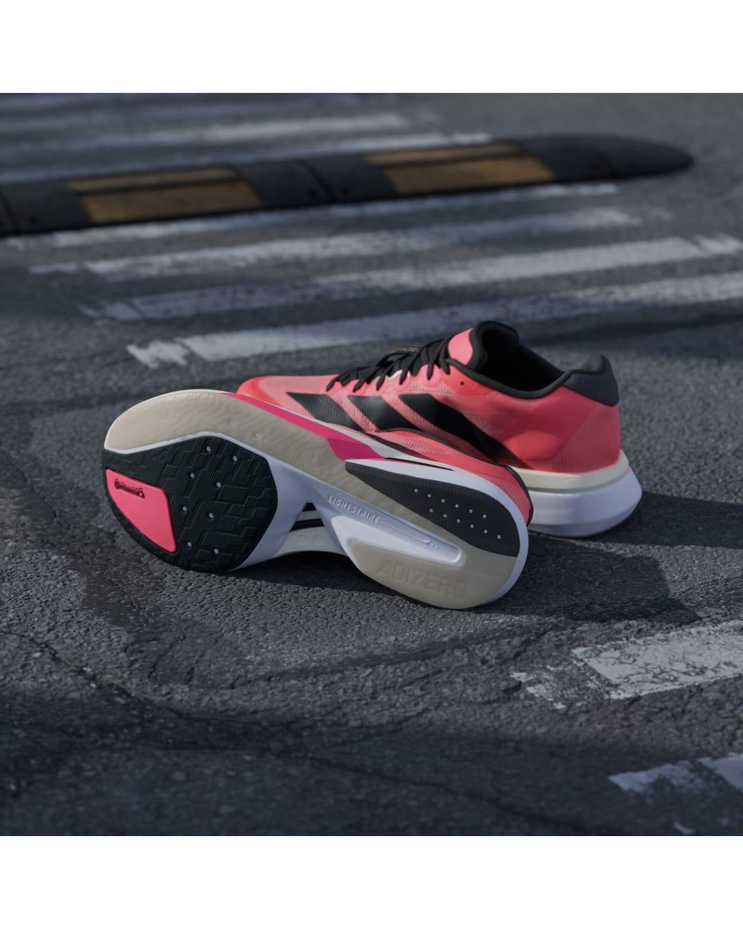 Adidas Pink Adizero Boston 13 Shoes for men