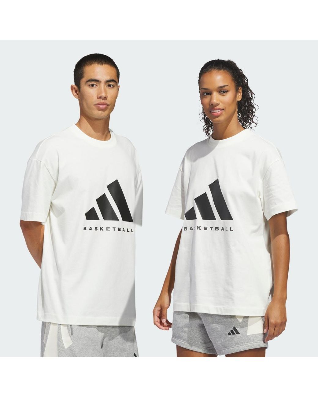 Adidas White Basketball T-Shirt (Gender Neutral)