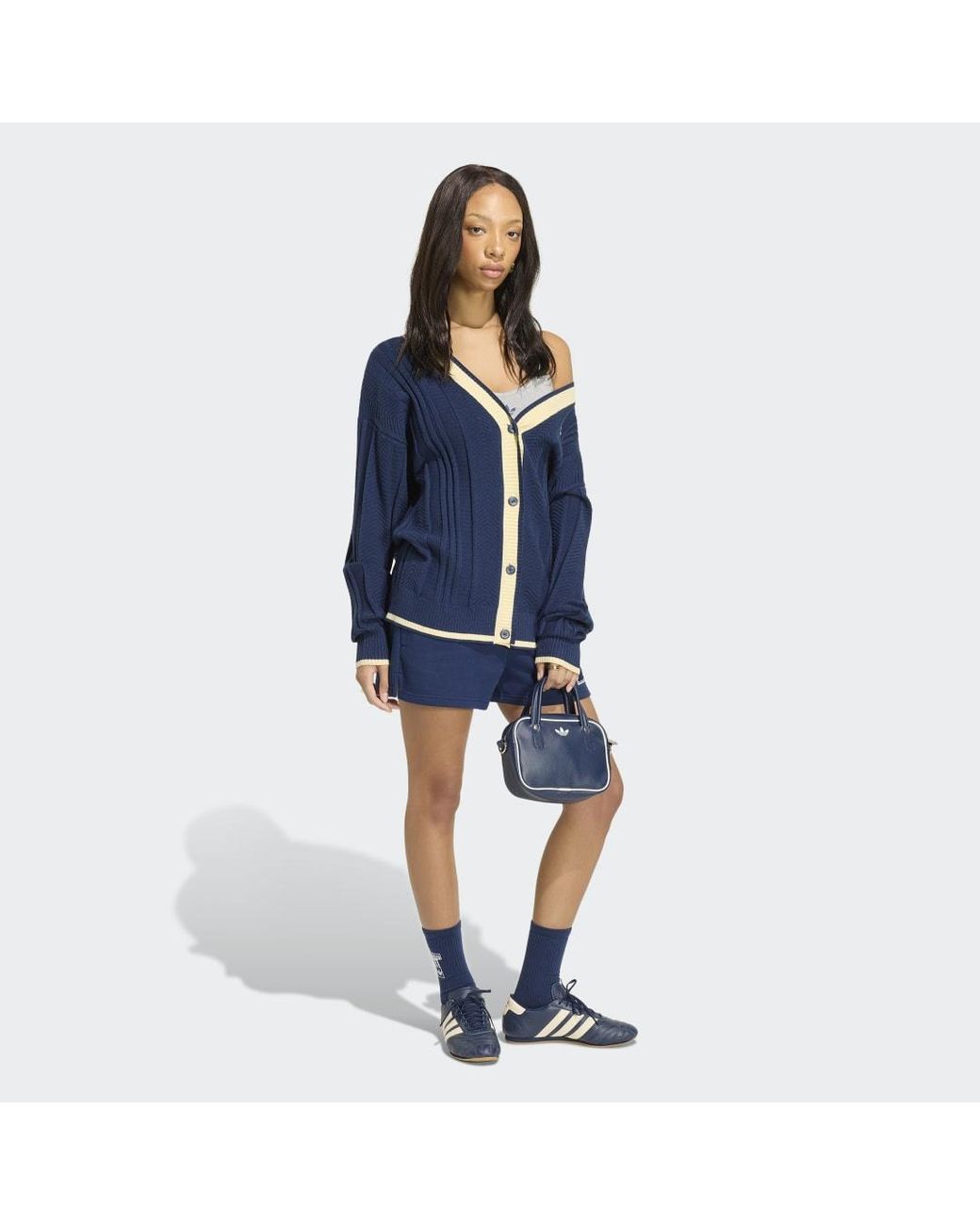 Adidas Blue Cable Knit Cardigan