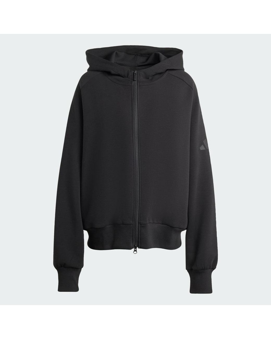 Adidas Black Soft Lux Full-Zip Hoodie