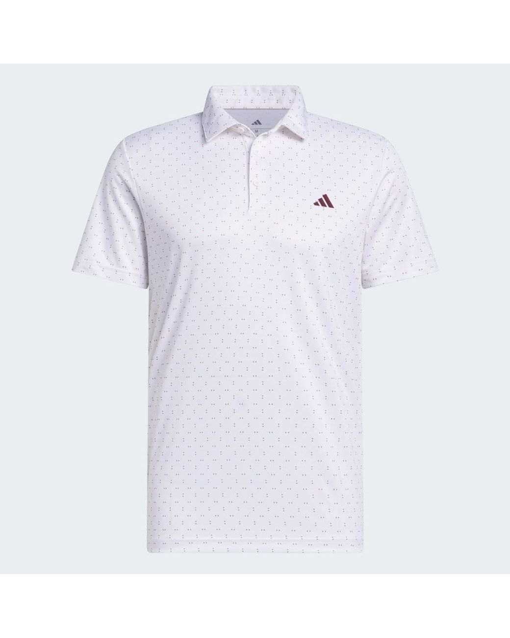 Adidas White Performance Textured Print Polo Shirt for men