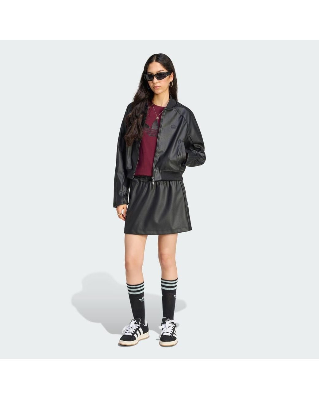 Adidas Black Pleather Sst Tracktop