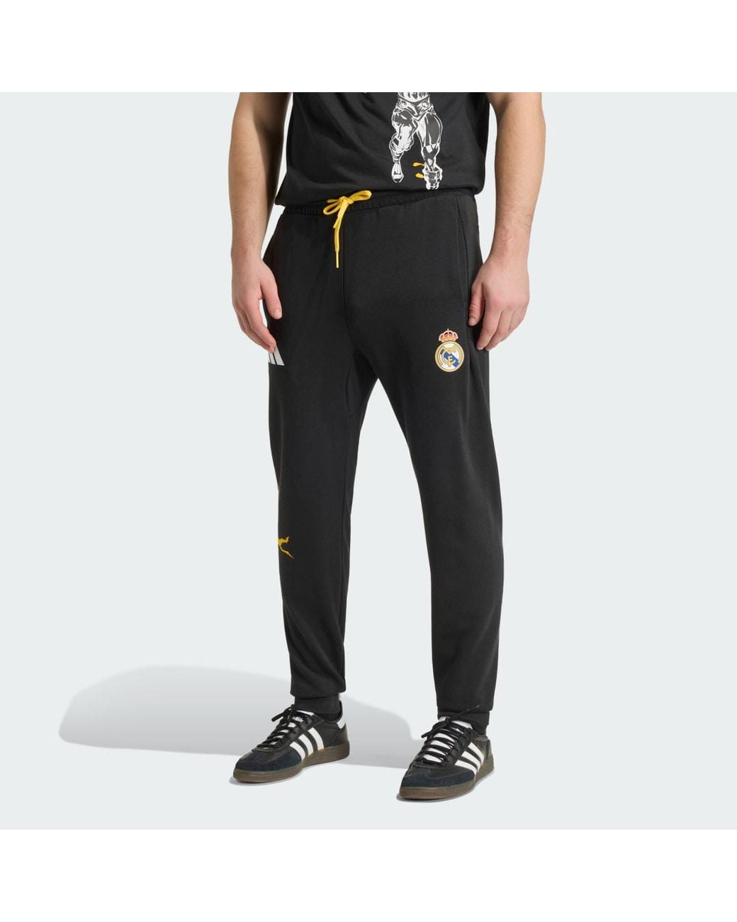Adidas Black Football Real Madrid Avengers Pants Kb4396 for men