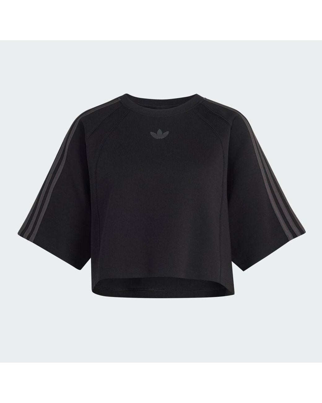 Adidas Black Sst 2.0 Boxy Cropped T-Shirt