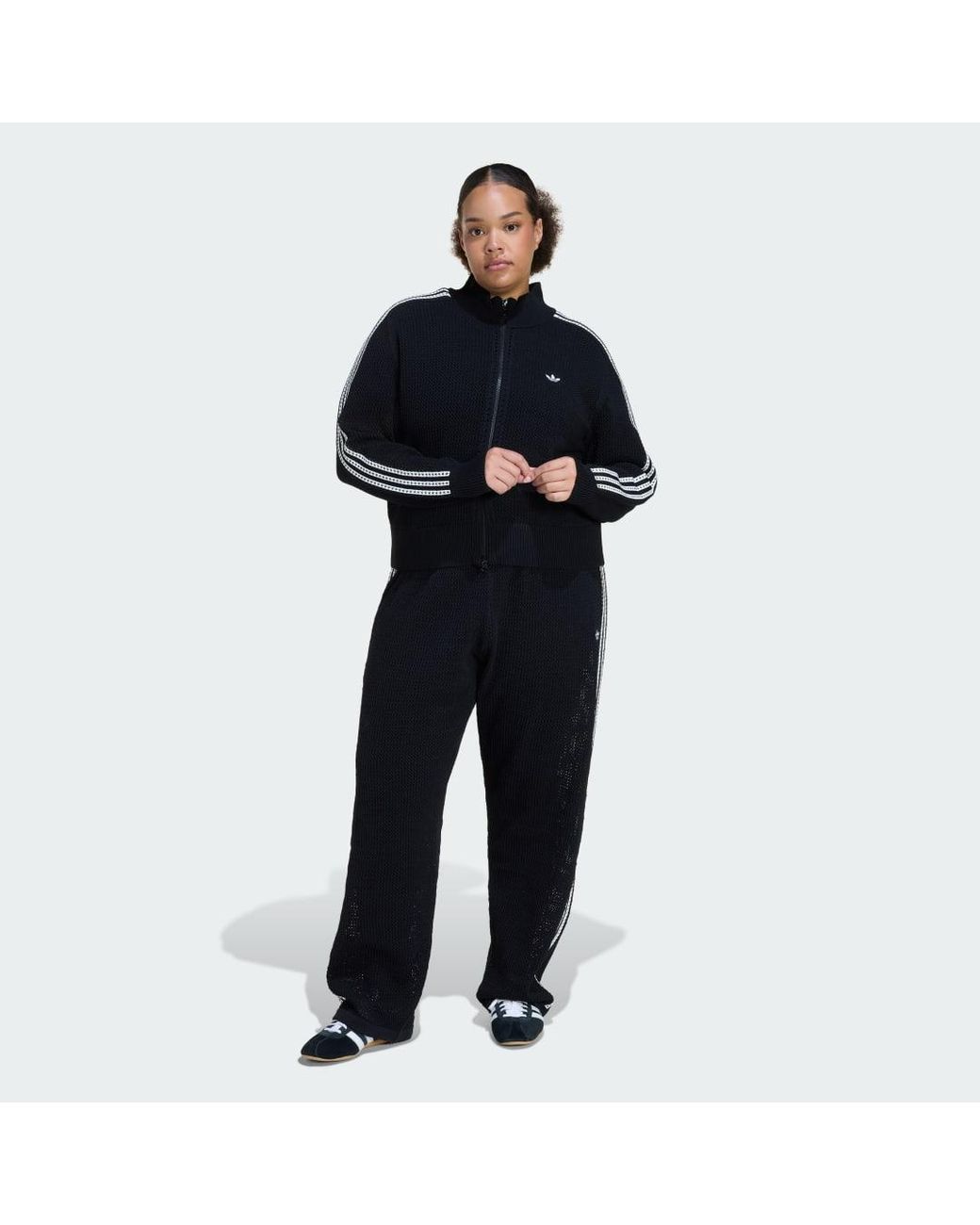 Adidas Black Knitted Crotchet Firebird Track Pants