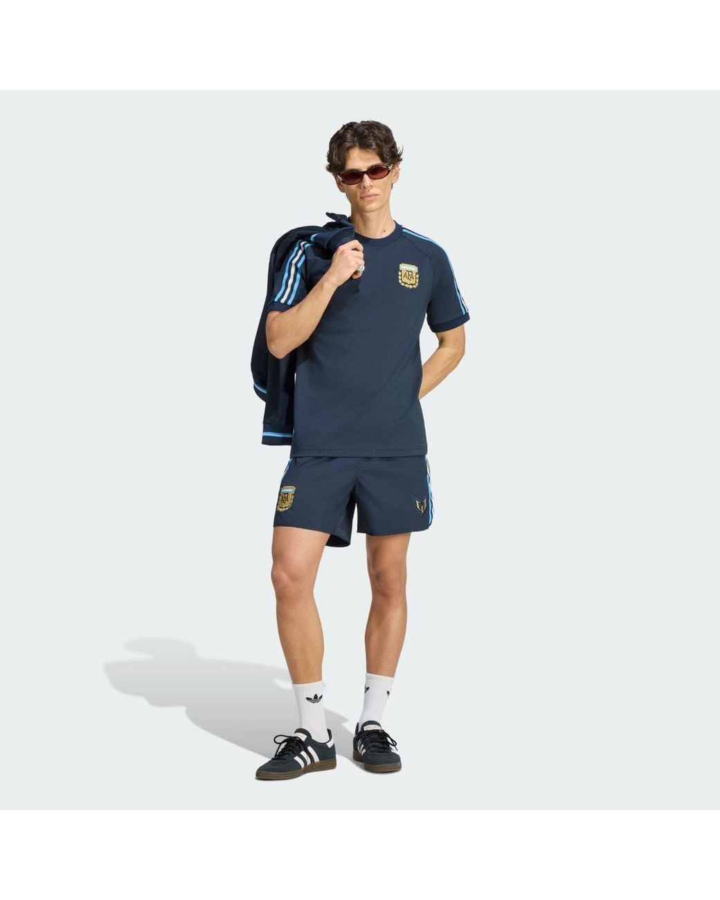 Adidas Blue Argentina Messi 26 Tee for men