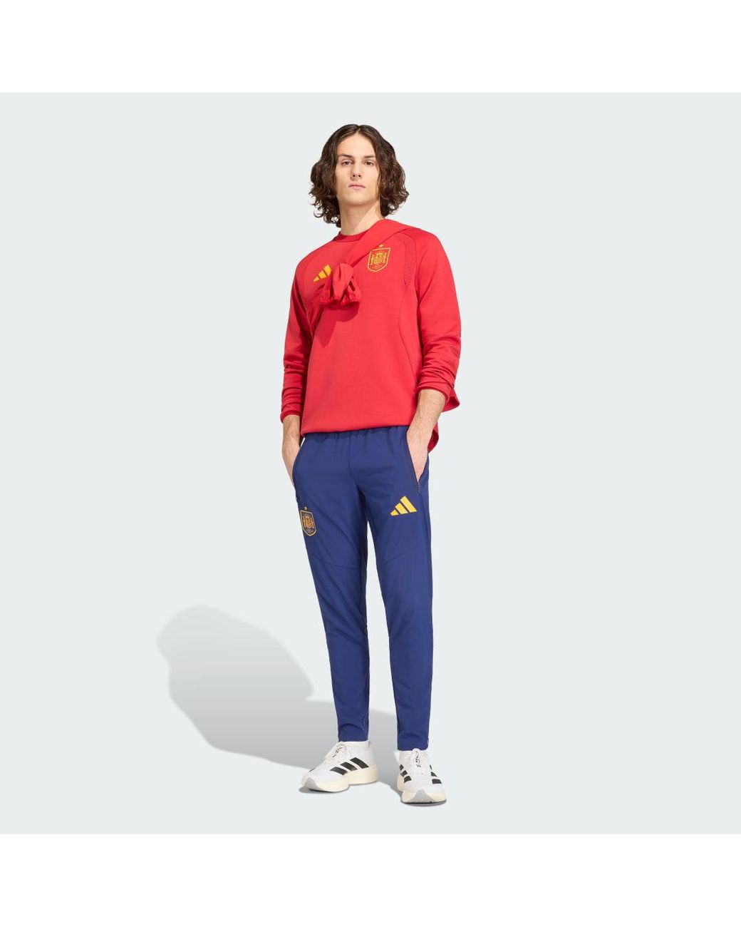 Adidas Red Spain Tiro Travel Crew Jumper for men