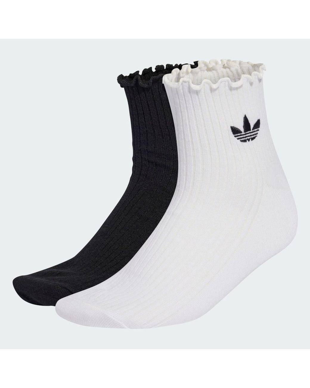 Adidas Black Ruffle Quarter Socks