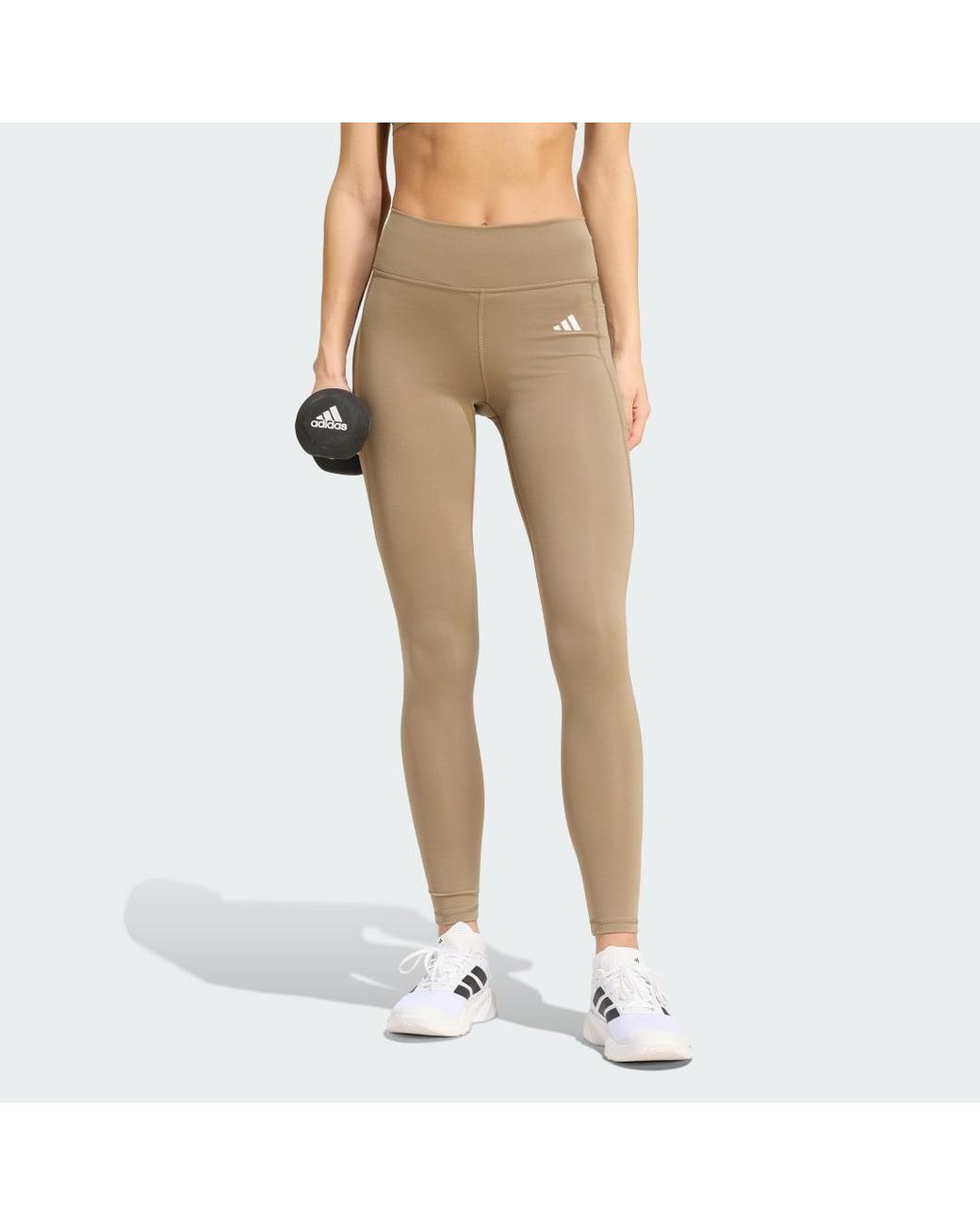 Adidas Natural Optimé Essentials Stash Pocket Full-Length Leggings