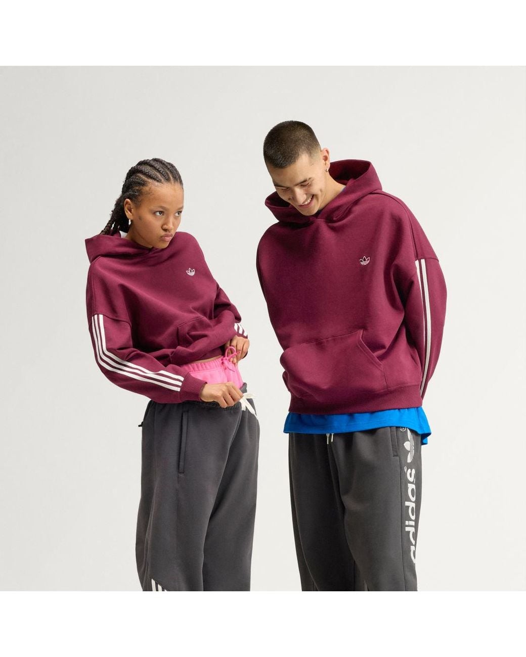 Adidas Red Adisignature 3 Stripes Hoodie