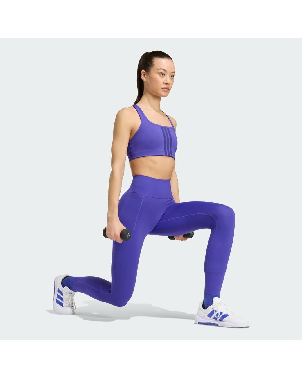 Adidas Purple Optime Workout Contour Full Length Leggings