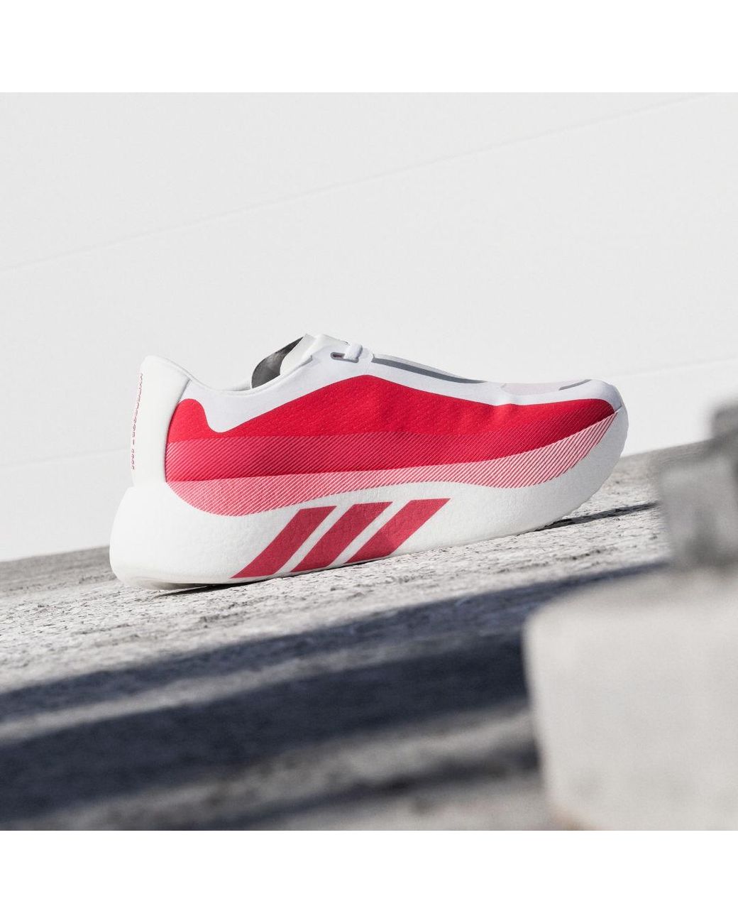 Adidas Red Hyperboost Edge Running Shoes for men
