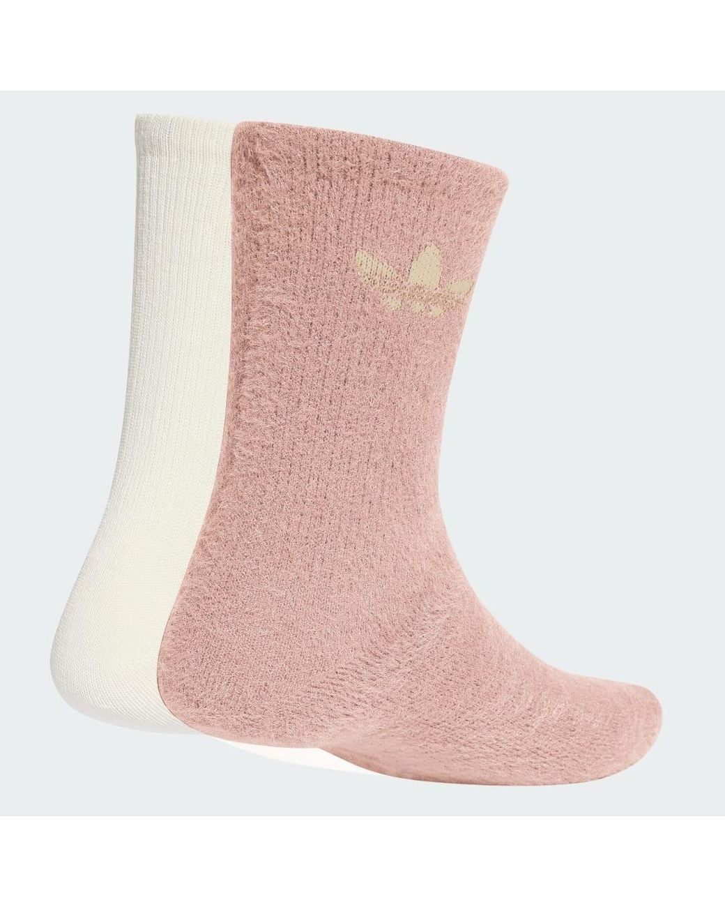 Adidas Red Fluffy Crew Sock 2 Pairs