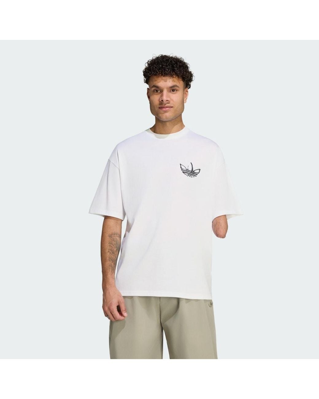 Adidas White Powder Tongue T-Shirt for men