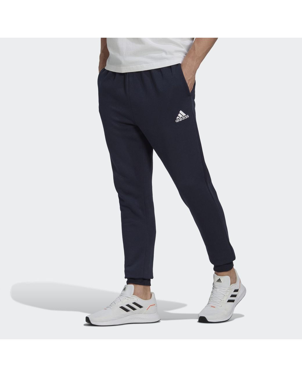 adidas Essentials Fleece Regular Tapered Joggers in Blue for Men | Lyst UK