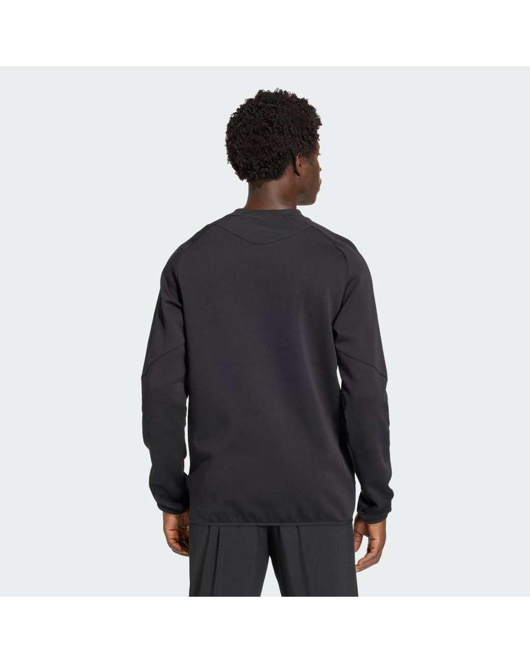 Adidas Black Tiro Travel Crew Sweatshirt for men