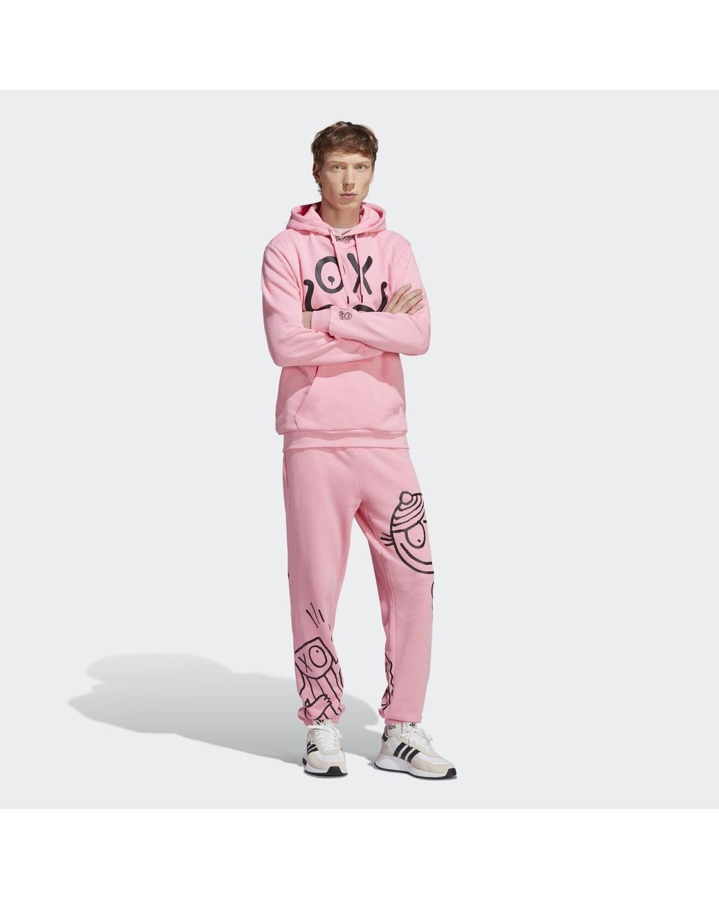 Pink adidas joggers mens sale