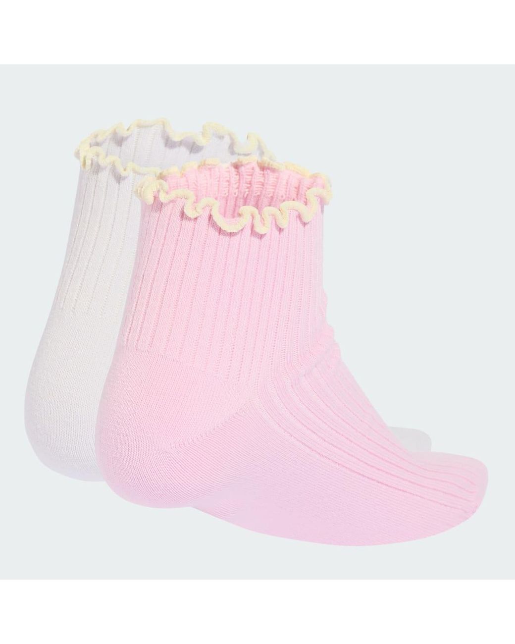 Adidas Pink Ruffle Quarter Socks