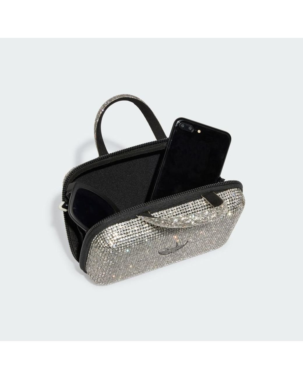 adidas Rhinestone Clutch Bag in Metallic | Lyst UK