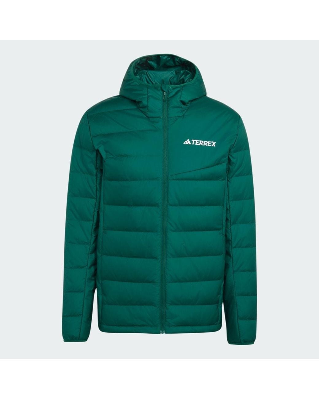 Adidas Green Terrex Multi Light Down Climawarm Hooded Jacket for men