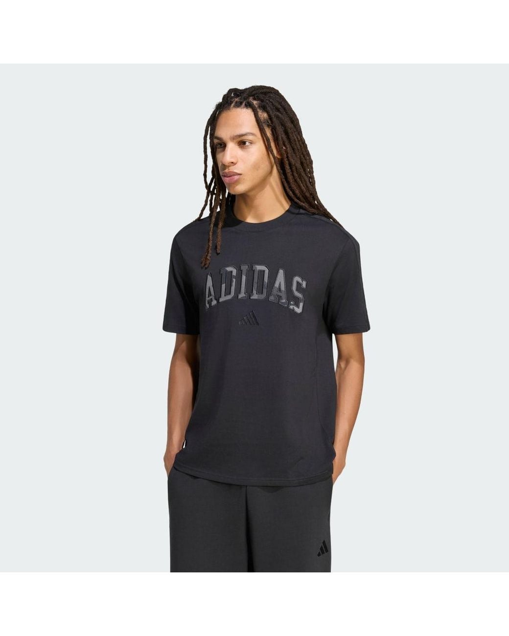 Adidas Black Seasonal Essentials Camo T-Shirt for men