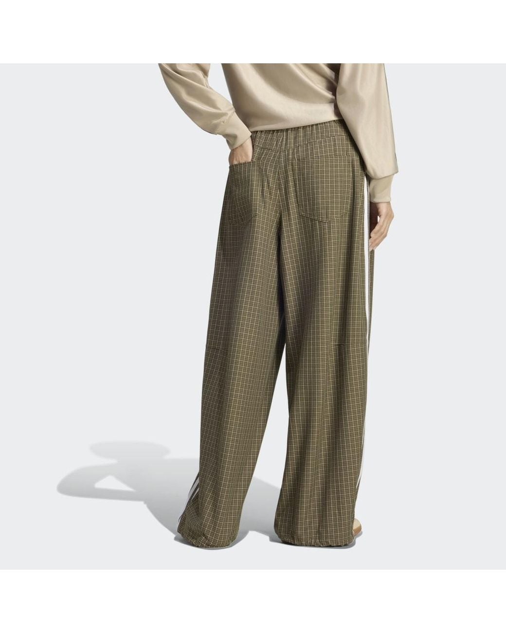 Adidas Metallic Checks Trouser Loose Pants