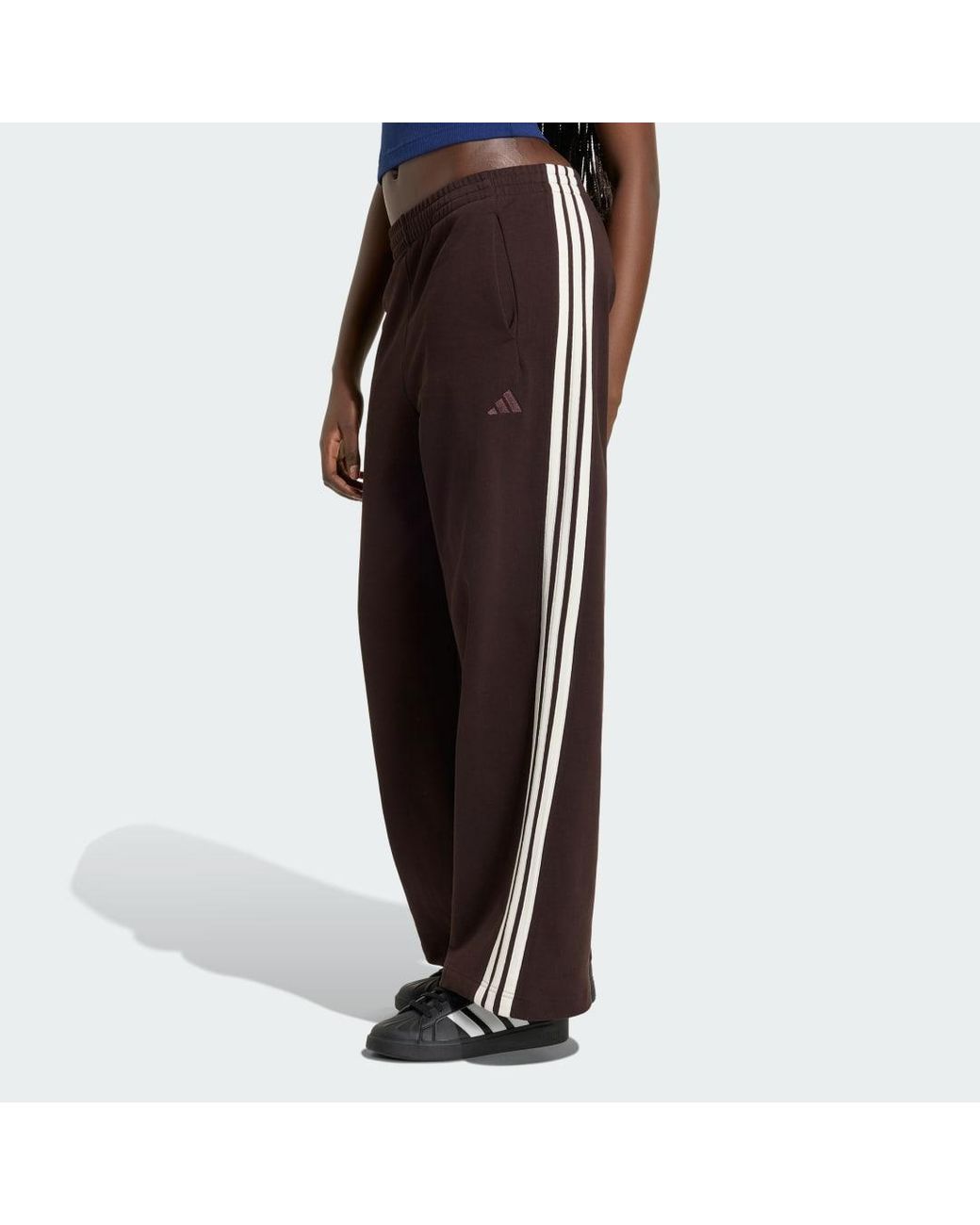 Adidas Black Kit 3-Stripes Wide Joggers