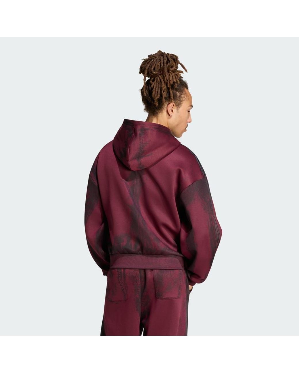 Adidas Red Adilenium 6 Full Zip Spacer Hoodie Sweatshirt for men